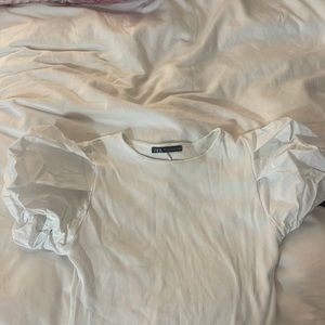 Zara puff sleeve white bodysuit